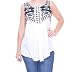 Lucky Brand Women's Shell with Embroiderey Sleeveless Top in White