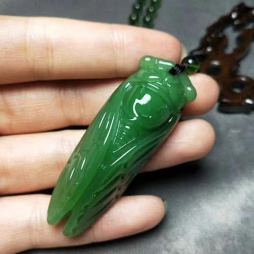 Cicada Necklace Handmade Bug Necklace Vintage Dark Green Lucky Amulet Crystal Cicada Necklace Men and Women Amulet Gift4