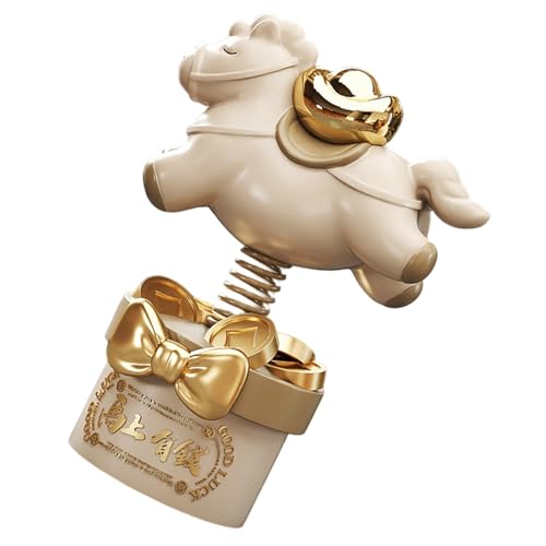 Figurine de cheval résine beige mini décoration bureau et ornement table - 2