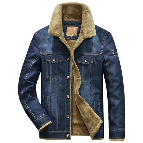 Men's Trench Coat Wool Thick Warm Winter Denim Jacket Jeans Coat Multi-Pocket Denim Clothing3
