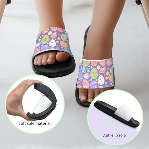 Image of Boy & Girls Slide Sandals Kids Shower Shoes Non Slip Summer Slippers Beach Sandals