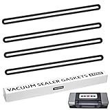 IMPRESA 4-Pack Foam Vacuum Sealer Gaskets - Compatible with Nesco VS-12-13-5/8 x 1/4 x 3/8 in Black Silicone - Upper & Lower Replacement Gaskets & Vacuum Seal Gasket Set - Extend Food Freshness