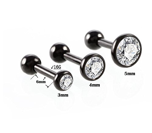Confezione Da 6 Orecchini In Acciaio Inox Con Zircone – 5mm, Colori Assortiti, In Sacchetto Regalo