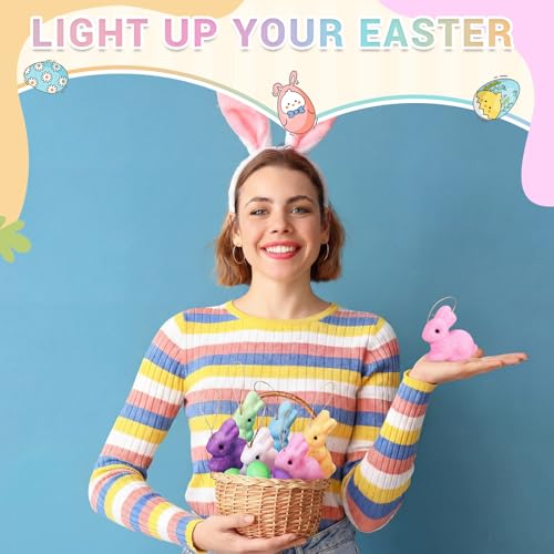 Set 6 Adornos Conejos de Pascua para Árbol miniatura 4