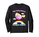 Pink Fluffy Unicorns Dancing On Rainbows T Shirt