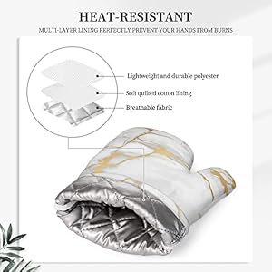 Oven Mitts and Pot Holders Marble White Gold Silicone Kitchen Accessories Set of 4 Heat Resistant Long Gloves Potholder Non-Slip Grip for Chef Cooking,Baking,Grilling,BBQ Oven Mitts and Pot Holders Marble White Gold Silicone Kitchen Accessories Set of 4 Heat Resistant Long Gloves Potholder Non Slip Grip for Chef CookingBakingGrillingBBQ