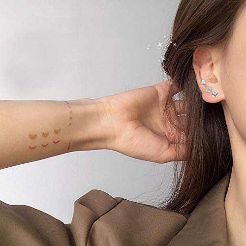 Jstyle 18Pairs Surgical Steel Stud Earrings Set For Women Men Star Heart Crystal Pearl Earrings Set Cute Cz Ball Triangle Ear Stud Jewelry Silver #TOP5