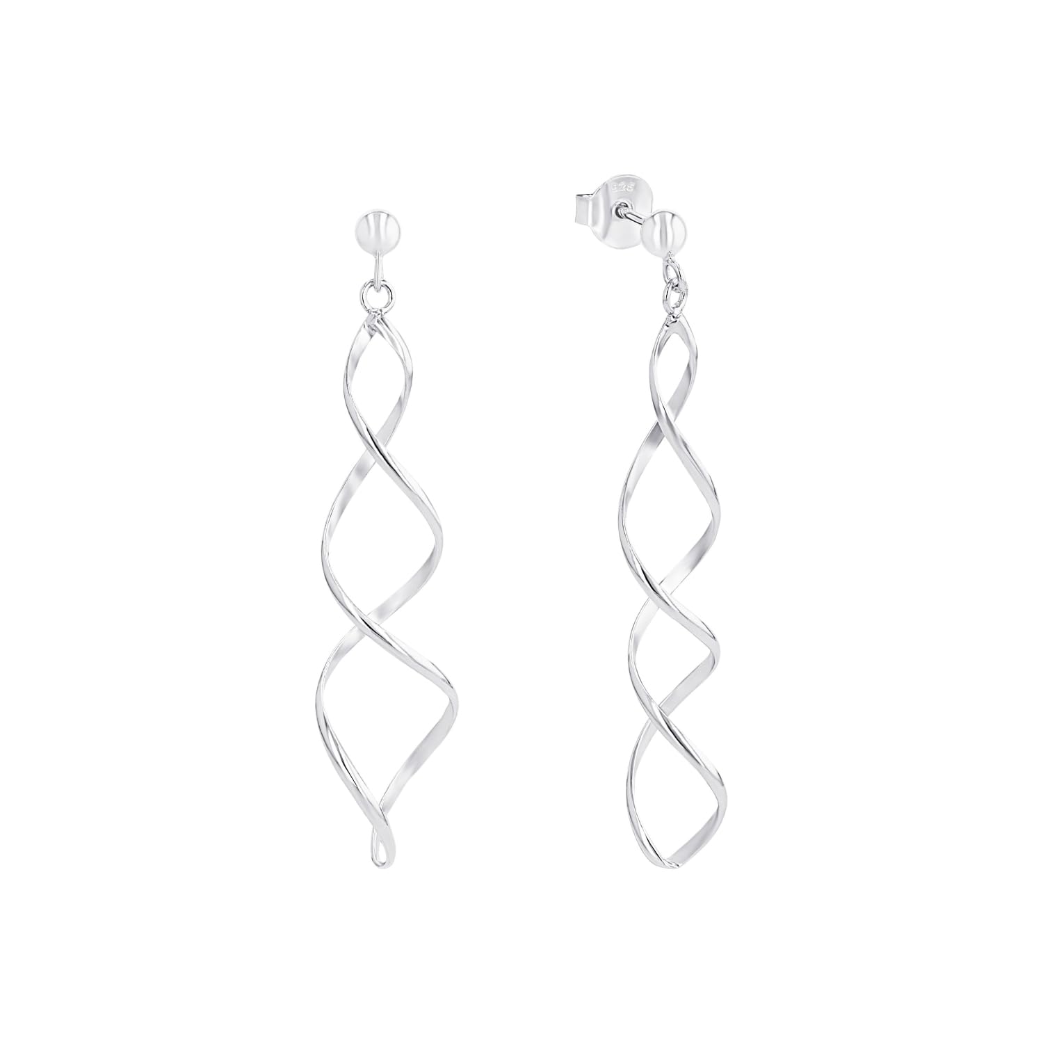 Amor Pendientes de plata de ley 925 para mujer, pendientes parcialmente con piedras preciosas, plata 925 rodiada, regalo para mujer y novia, viene en caja de regalo