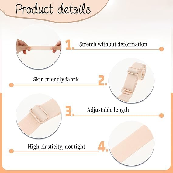 Enclave Bra Strap, 3 Pairs Replacement Elastic Adjustable Elastic Underwear Shoulder Strap, Bra Strap for Strapless Bra (18MM, SKIN) - Image 4 thumbnail