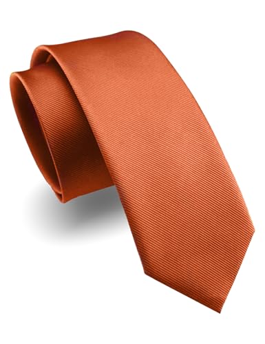 JEMYGINS Cravate Homme Slim Unie 6CM pour Mariage Business Rouille