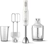 Philips Daily Collection Promix Hand Blender Set 700W, Anti-Splash Blade Protection, Ergonomic Design, XL Chopper, Dual Beater, White, HR254600