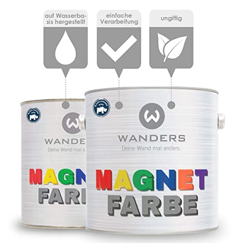 Wanders24 Magnetfarbe Dunkelgrau 2,5 Liter für magnetische Flächen