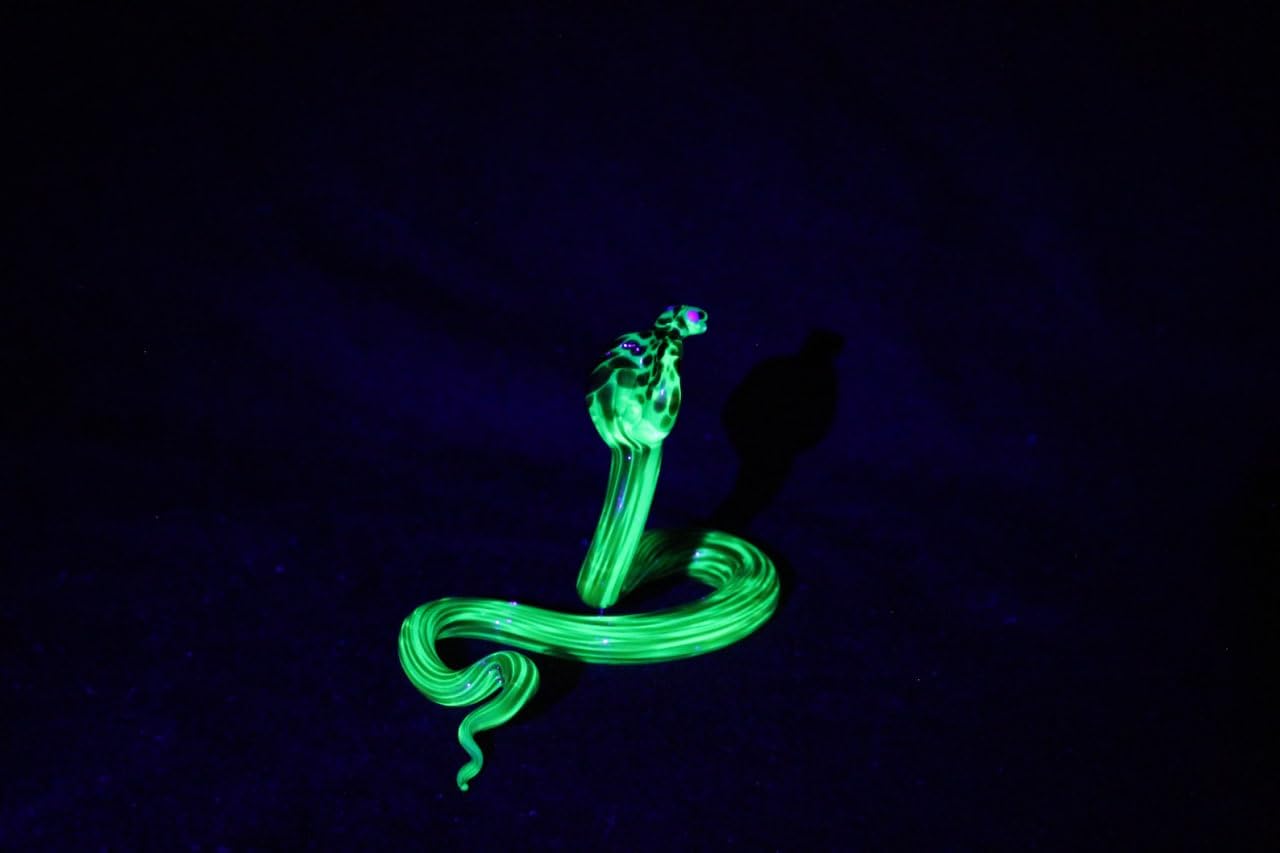 Cobra Uranium Glass UV Sculpture Collectible Figurine Glass Unique gift