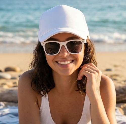 Image of Funky Junque Foam Trucker Hat, Trucker Hats for Women & Men - Blank Adjustable Snapback Mesh Back Baseball Cap