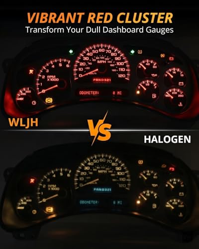 Image of WLJH Red T10 194 LED Bulb with PC194 Twist-Lock Sockets for Gauge Cluster | 3030 SMD, Dimmable, 12V, PC195 PC161 PC168, Instrument Cluster Panel Light, Dash Lights, Nighttime Readability, 6-Pack