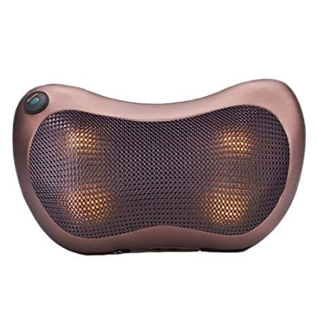 Glam & Glitz Electric Body Massage Pillow with Heat for pain relief Massage Machine for Neck Back Shoulder Pillow Massager 4 Ball Neck Shoulder Massager Back Massager Home Office