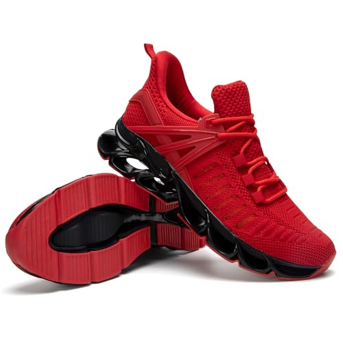 Men Running Shoes Red Size 9 Athletic Walking Sneakers