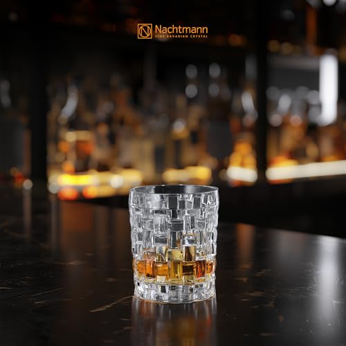 Nachtmann Dancing Stars Bossa Nova Collection Whiskey Tumblers | Set of 4 Clear Crystal Glass for Scotch, Cocktail, Liquor or Bourbon | 11 Ounce | Dishwasher safe