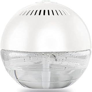 AMOS Globe Air Revitaliser Fresh Air Purifier Freshener Cleaner Ioniser with Colour Changing LED Light & 3 x 10ml Fragrances Essence Aroma (White)