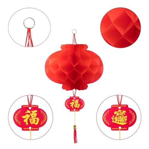 Image of 10 Inch Red Paper Lanterns Chinese Lanterns Festival Decorations for Home, Wedding and Restaurant(Set of 10)