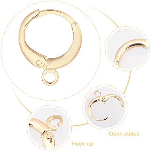 image for PH PandaHall 30pcs Earring Hooks Huggie Hoop Earring Findings 18K Gold