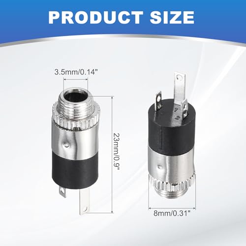 MECCANIXITY 5 Piezas Jack Audio 3.5mm Stereo TRS Hembra miniatura 2