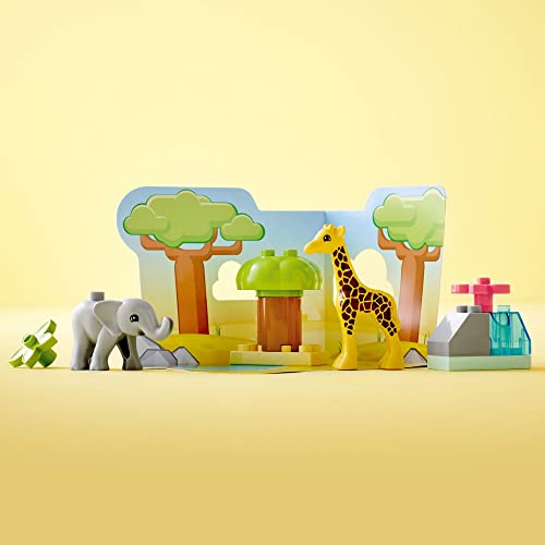 LEGO DUPLO Wild Animals of Africa 10971, Animal Toys for Toddlers, Girls & Boys Ages 2 Plus Years Old, Learning Toy with Baby Elephant & Giraffe Figures - Image 5