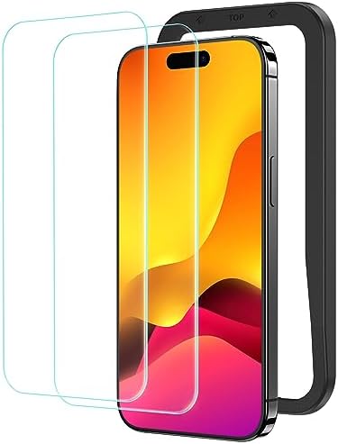 （03:00時点） NIMASO ガラスフィルム iPhone15Pro用 強化ガラス 保護フィルム ガイド枠付き 2枚セット アイフォン15プロ対応 NSP23H743