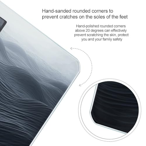 Báscula Digital de Baño Deep Black Waves Precisa con LCD miniatura 4