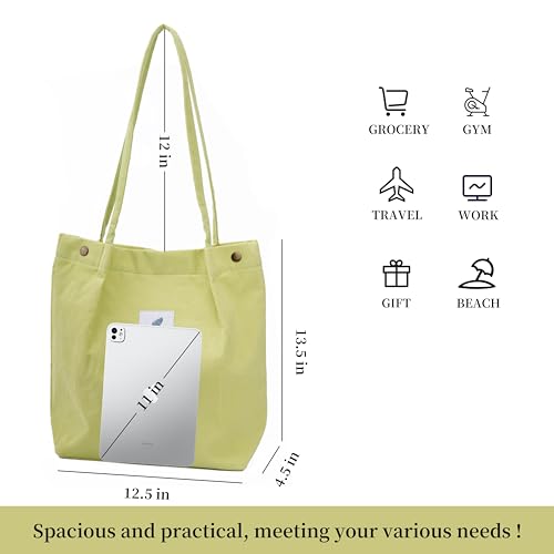 Image of Corduroy Tote Bag Cute Tote Bags for Women Shoulder Bag with Inner Pocket for Work Beach Travel and Shopping Grocery