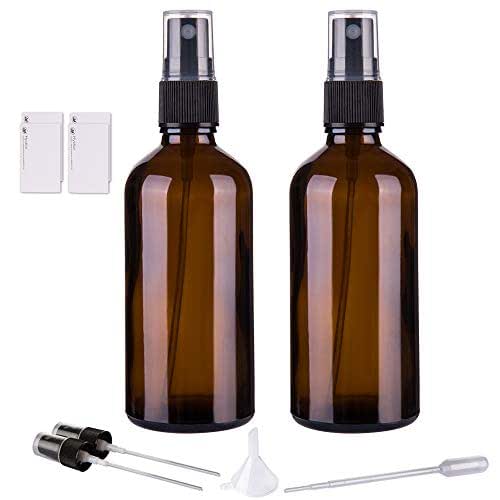 Hydior Amber Glass Spray Bottles for Essential Oils, 4oz Empty