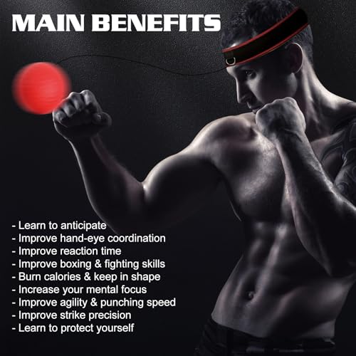 image for KTEBO® Boxing Reflex Ball Headband Set - Includes 4 Different Balls a