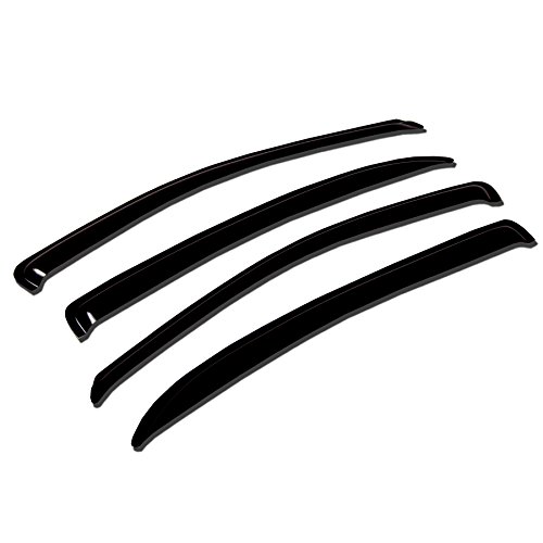 TuningPros WV-529 Window Visor Deflector Rain Guard Dark Smoke 4-pc Set