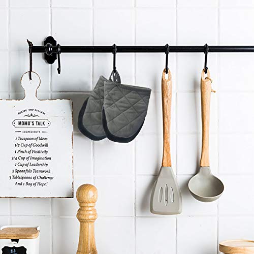 Neoprene Mini Oven Mitts, 2 Pack Short Oven Mitts 500 Degree Heat Resistant Gloves Potholder To Protect Hands With Non-Slip Grip Surfaces And Hanging Loop For Hand Hot Pot Cookware/Bakeware #TOP5