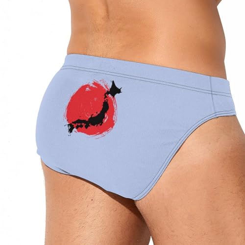 Flag of Japan Mens Swim Briefs Bikini Sexy Low Rise Trunks Swimsuit Bathing Suit Beach3