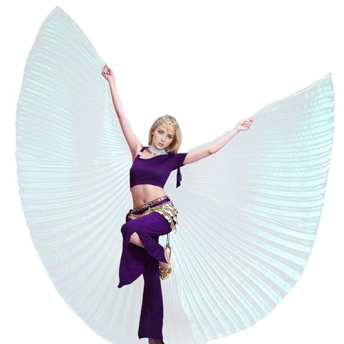 Pilot-trade clothing trade co.,Ltd Women's Professional Belly Dance Costume Angle Isis Wings No Stick Whtie