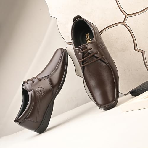 Image of Blue Leather By Centrino mens 4081 Blue Leather Men's Formal Shoes | Genuine Leather Upper with Cushioned Footbed | Sleek & Stylish Design for Office & Formal Wear Lace-up design | Durable Anti-Skid Sole