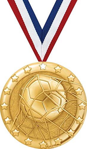 Crown Awards Soccer Medals - 2" Gold Soccer Team Medal Award