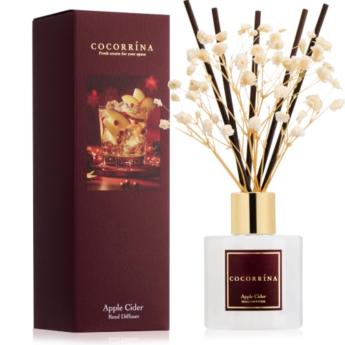 Image of COCORRINA Reed Diffuser - Apple Cider 3.38 fl oz Reed Diffuser for Bedroom Bathroom Home Decor