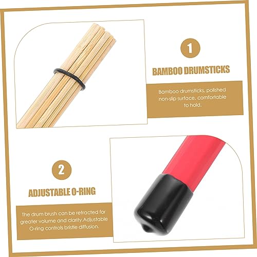 Baquetas para percusión de plástico rojo 40.5 cm miniatura 2
