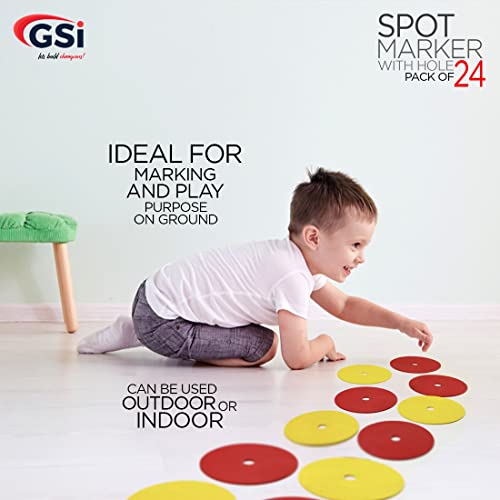 Image of GSi Spot Markers - Non-Slip Non-Toxic Poly Spots - Floor Markers for PE, Sports & Classroom Activities