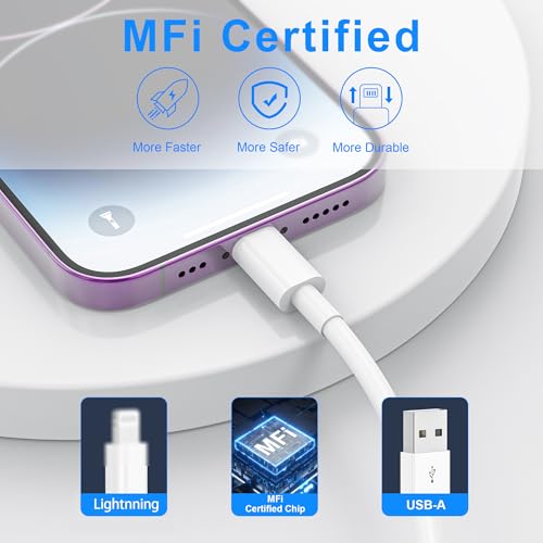 2PACK for iPhone Charger 3FT,Lightning Charging Cable,for Apple Certified Cord for iPhone 14/13/12/11 Pro/X/Xs Max/XR/8 Plus/7/6s/SE/5c/5s,for iPad Air/Mini USB Charge 3Foot