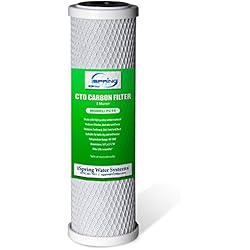 Sistema De Filtracion Osmosis Inversa iSpring FC15 Cartucho de Filtro de Agua Bloque de Carbón CTO de 5 Micras 10´´ de Repuesto para el Sistema de Filtración de Ósmosis Inversa por Ósmosis Bajo el Fregadero, 10´´ x 2-1/2´´