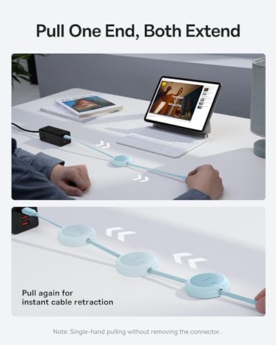 Image of Baseus USB C Cable, 100W Mini Retractable USBC to USBC Fast Charging Cable, 4-Stage Length Preset USB Type C Charger Cord for iPhone 17 16 Pro Plus Pro Max, MacBook, iPad, Galaxy S24 /S23