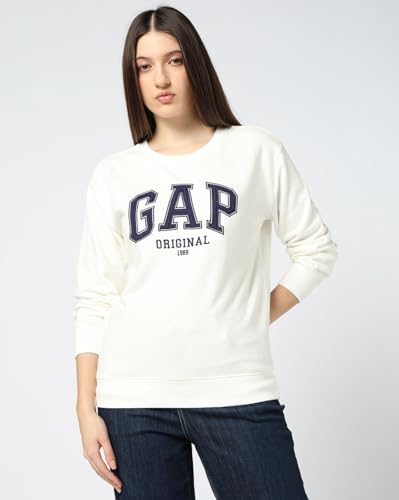 Image of Women's Embroidered Relaxed Crew Regular Sweatshirt, Black, XS