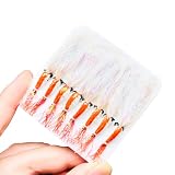 Qitewwrme 8 Stück Bionics Crystal Flash Silk Shrimp Künstliche Köder Fliegenangeln Fliegen Meeres- und Süßwasser Köder Angeln für Barsch, Forelle, Lachs Hakengröße #6 (Rot)