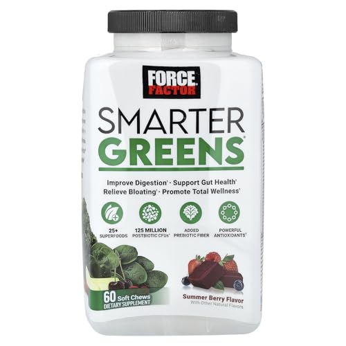 image for FORCE FACTOR Smarter Greens Superfood Chews, Greens and Superfoods wit