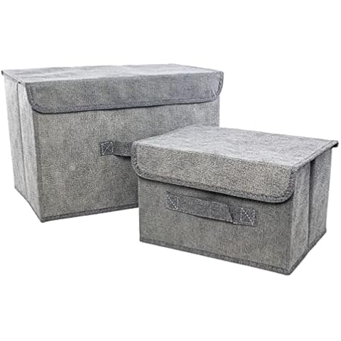 Storage Baskets with Lids, Pack of 2 Storage Chests Cover