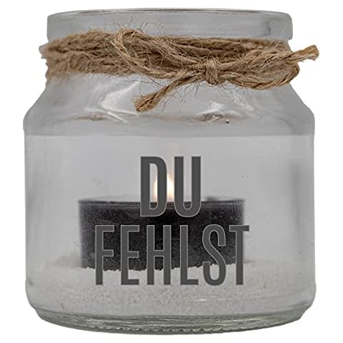 Trauer-Windlicht Glas mit Teelicht und Sand Cover