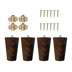 Paras Luxury Wooden Sofa Leg and Furniture Leg Pack of 4,Walnut,Medium 3 Inch Height(SofaLegWalnut)